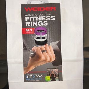 Weider Fitness rings womens sz M/L fits sizes 7/9 New NWT purple, white, black